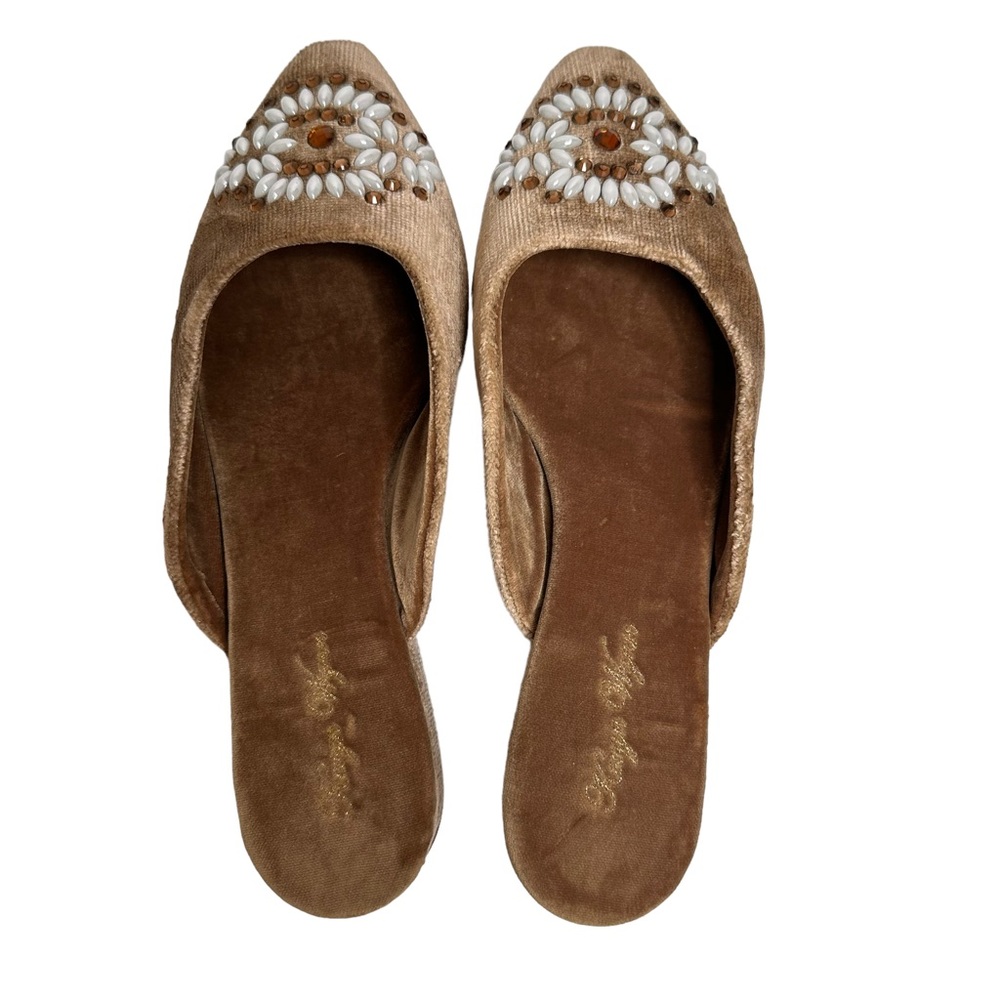 Kevyn Wynn the Elaine Velvet Floral Embellished Slip on Mule Womens Size 8
